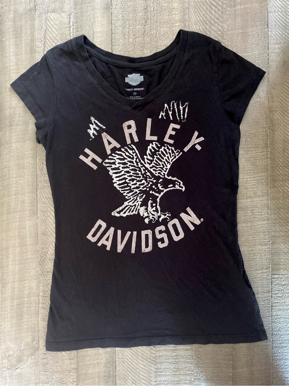 Harley Davidson Eagle Wings Graphic T-Shirt Women’s Size XS Biker Motorcycle